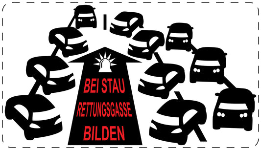 Rettungsgasse Aufkleber "Bei Stau Rettungsgasse bilden" LO-RETTUNGSGASSE-20200-0