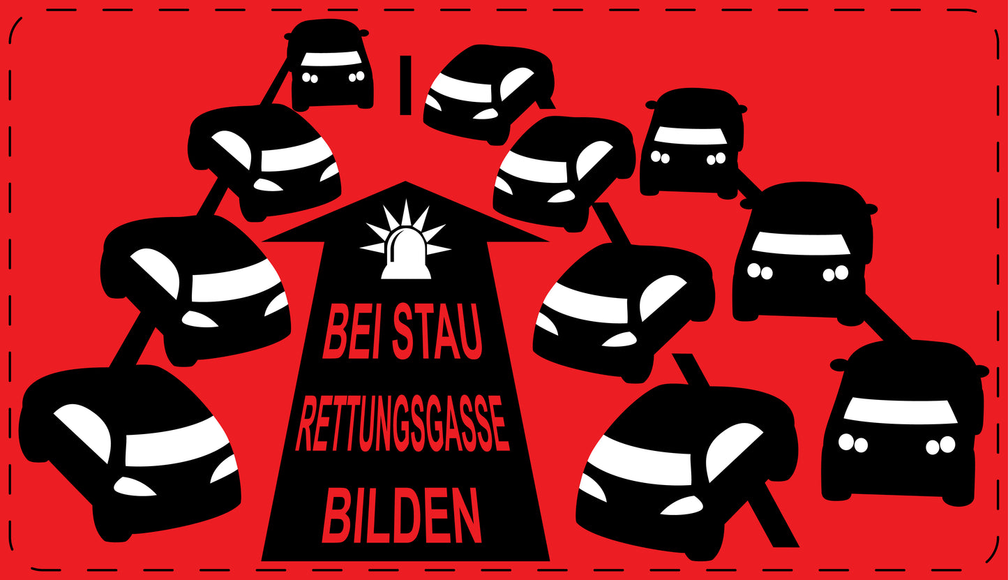 Rettungsgasse Aufkleber "Bei Stau Rettungsgasse bilden" LO-RETTUNGSGASSE-20200-14