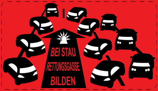 Rettungsgasse Aufkleber "Bei Stau Rettungsgasse bilden" LO-RETTUNGSGASSE-20200-14