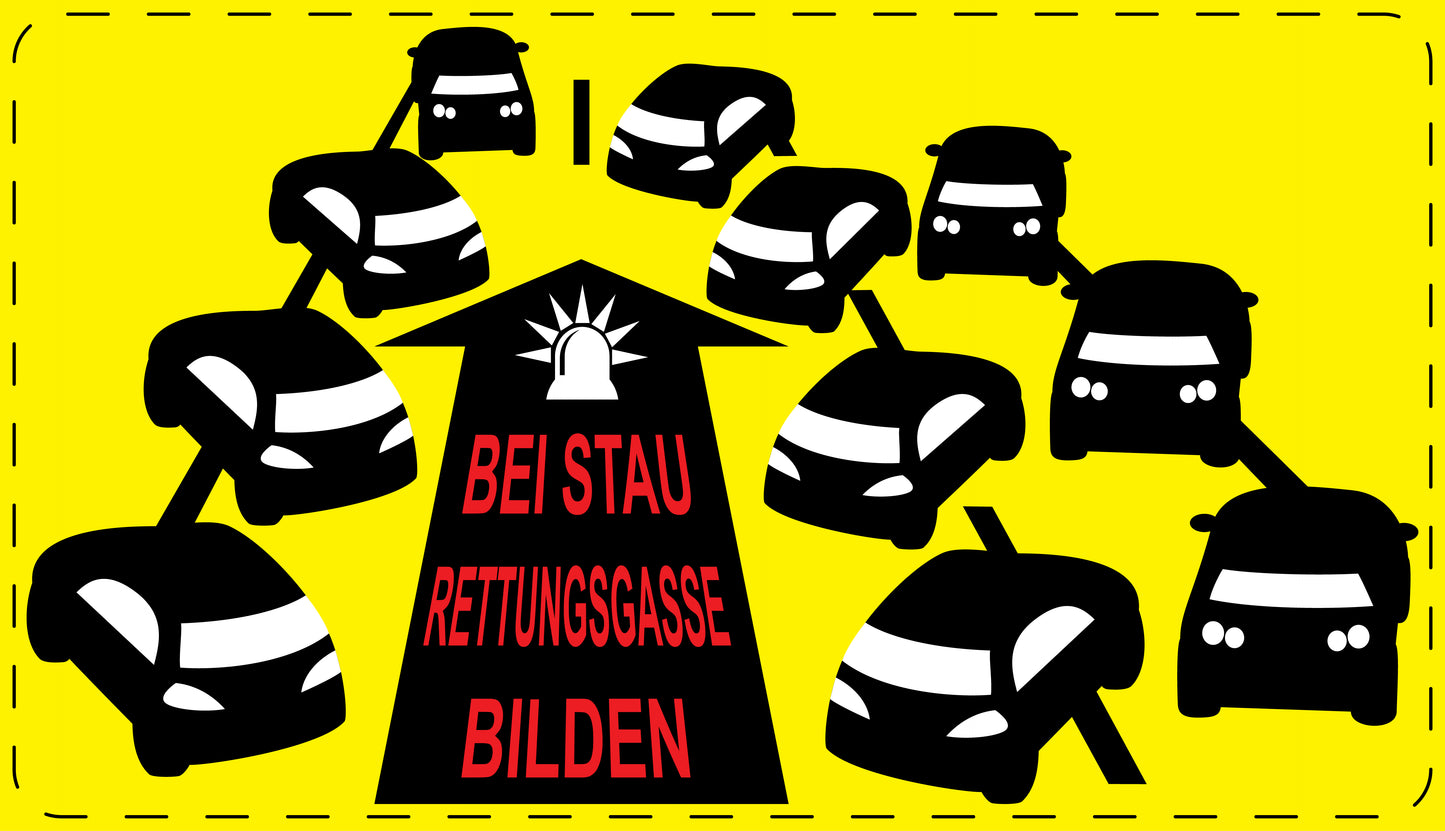 Rettungsgasse Aufkleber "Bei Stau Rettungsgasse bilden" LO-RETTUNGSGASSE-20200-3
