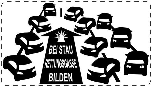 Rettungsgasse Aufkleber "Bei Stau Rettungsgasse bilden" LO-RETTUNGSGASSE-20200-88