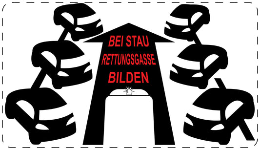 Rettungsgasse Aufkleber "Bei Stau Rettungsgasse bilden" LO-RETTUNGSGASSE-20300-0