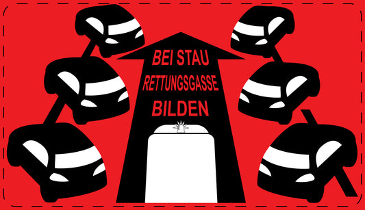 Rettungsgasse Aufkleber "Bei Stau Rettungsgasse bilden" LO-RETTUNGSGASSE-20300-14