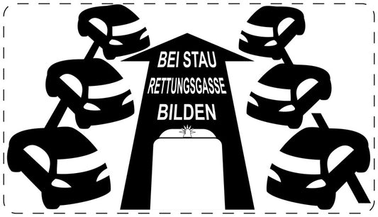 Rettungsgasse Aufkleber "Bei Stau Rettungsgasse bilden" LO-RETTUNGSGASSE-20300-88