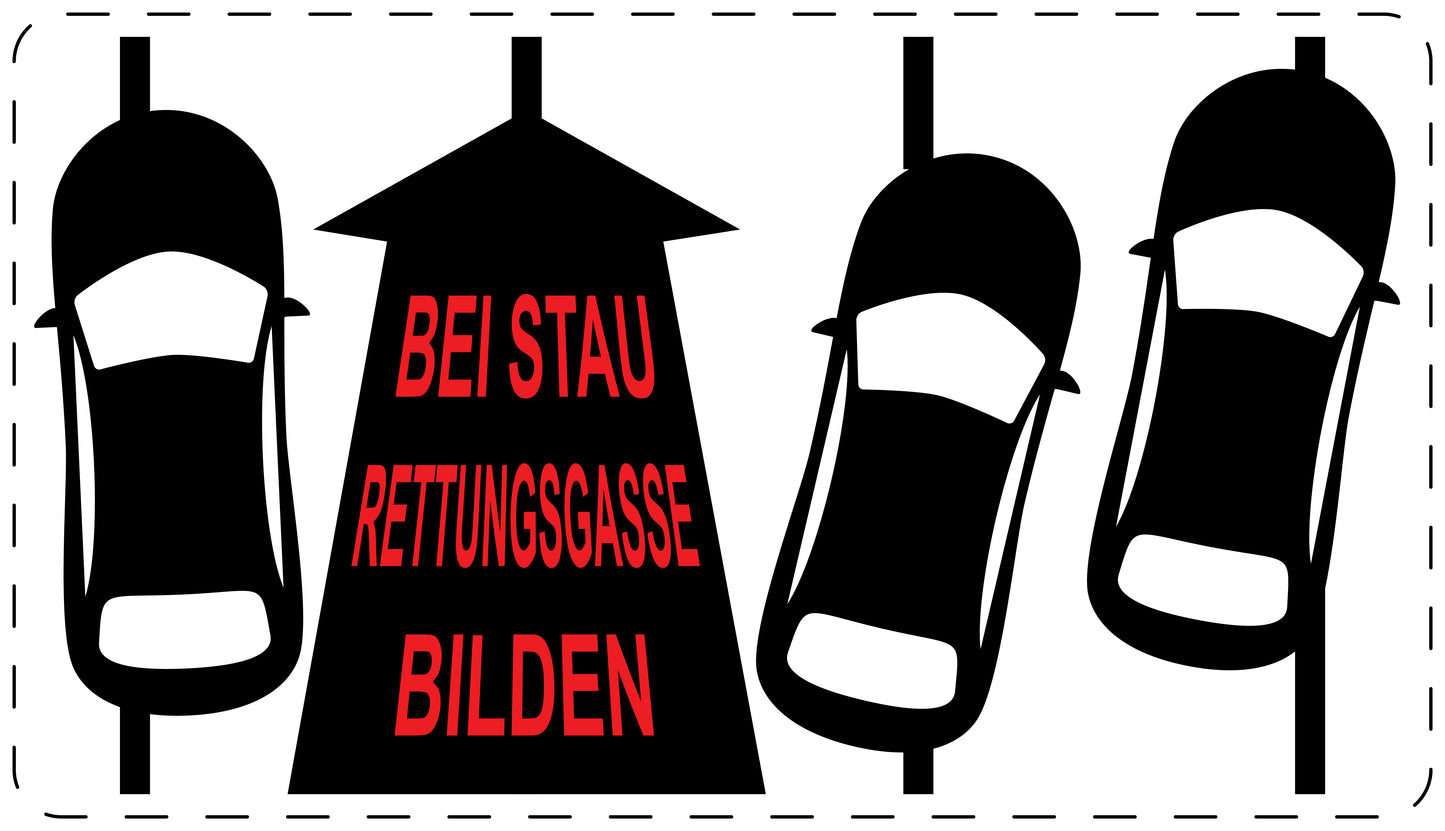 Rettungsgasse Aufkleber "Bei Stau Rettungsgasse bilden" LO-RETTUNGSGASSE-20400-0