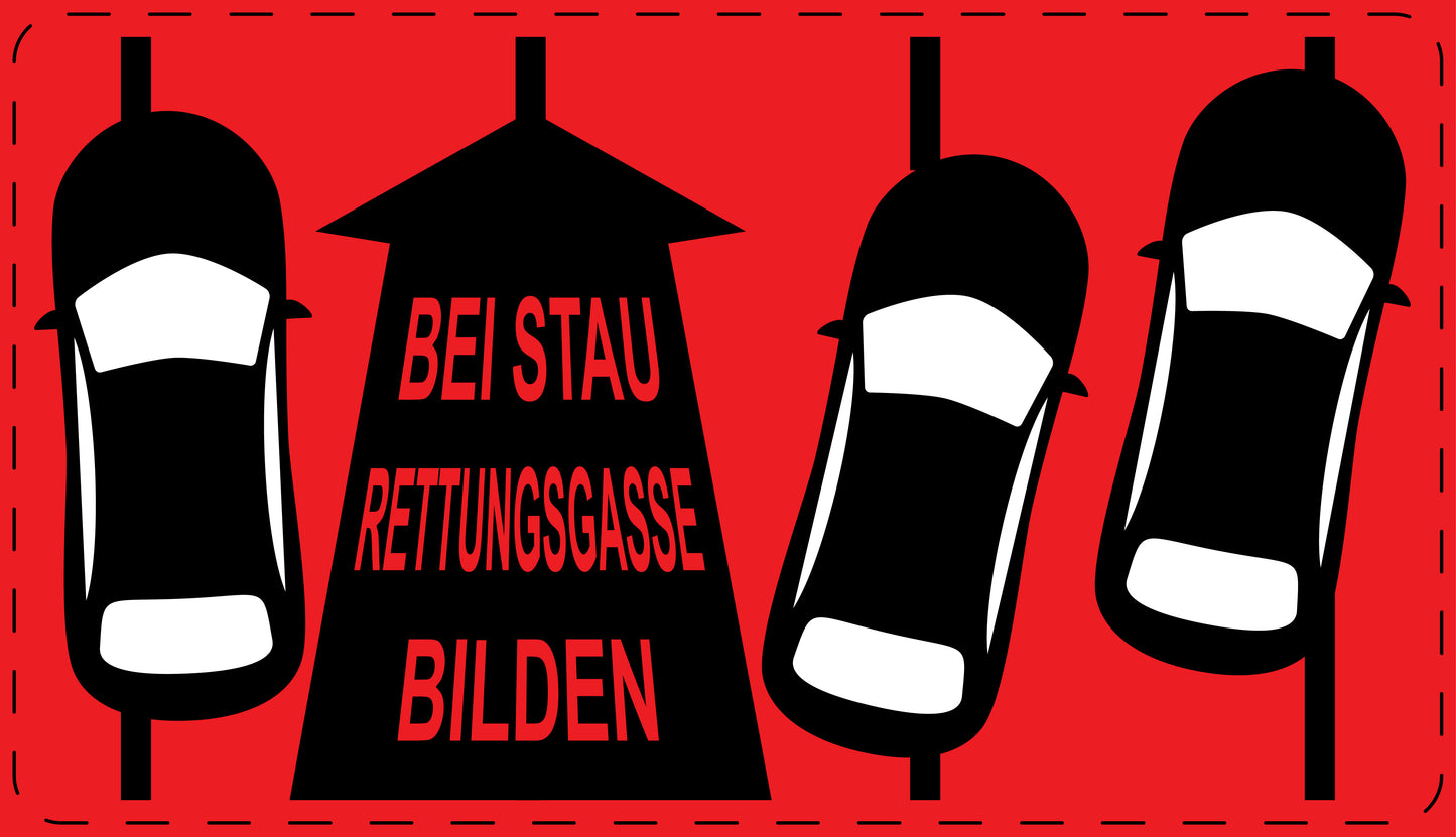Rettungsgasse Aufkleber "Bei Stau Rettungsgasse bilden" LO-RETTUNGSGASSE-20400-14