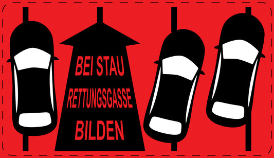 Rettungsgasse Aufkleber "Bei Stau Rettungsgasse bilden" LO-RETTUNGSGASSE-20400-14