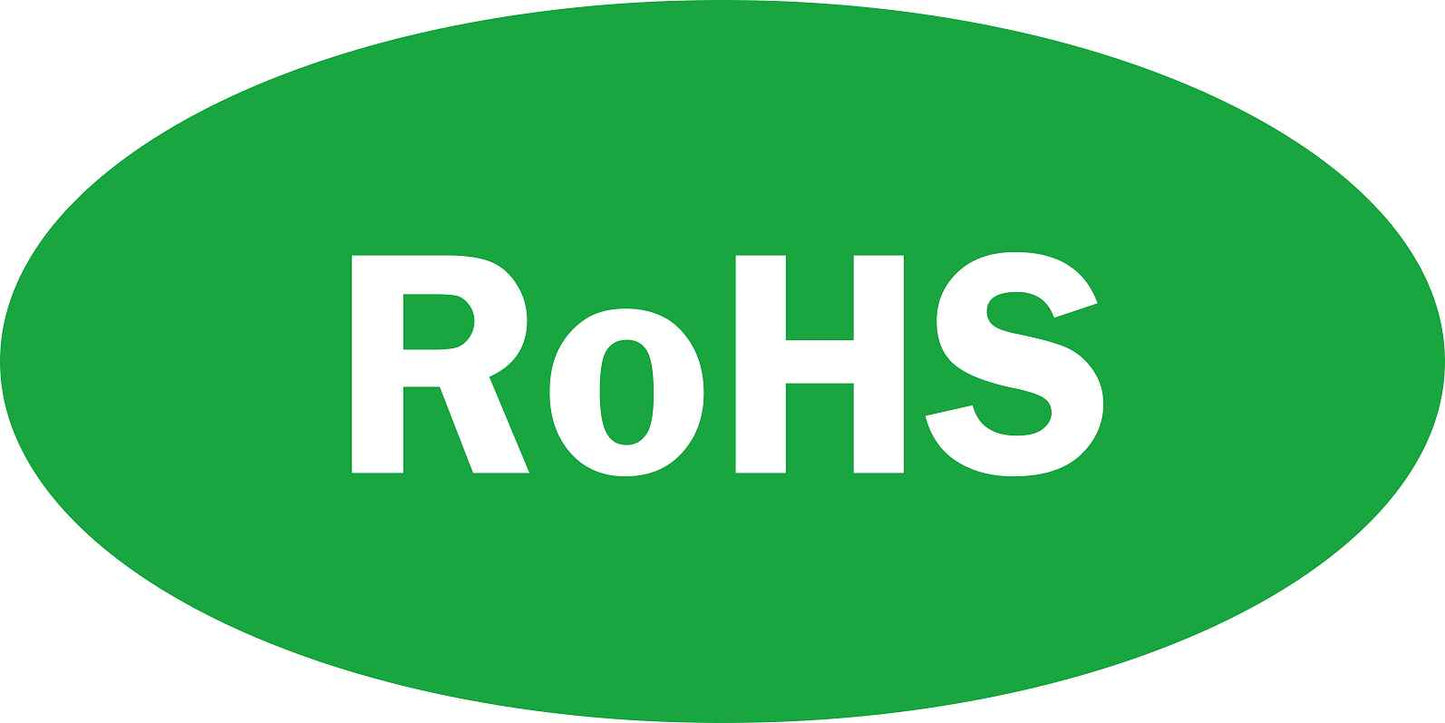 100x Elektrogeräte-Kennzeichen Rohs 10-200 mm LO-ROHS-10600-54