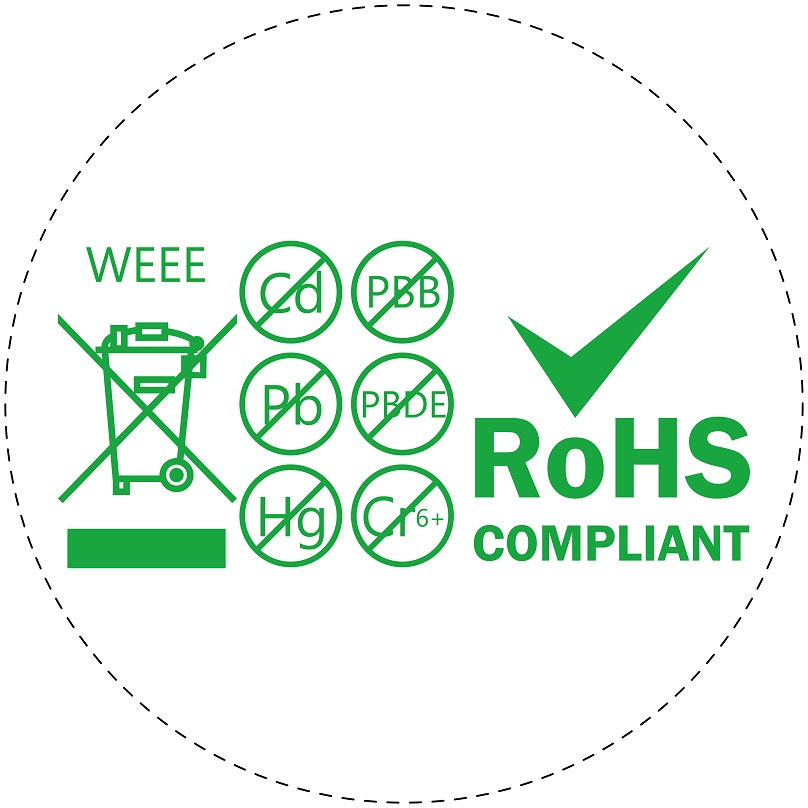 100x Elektrogeräte-Kennzeichen Rohs LO-ROHS-11300