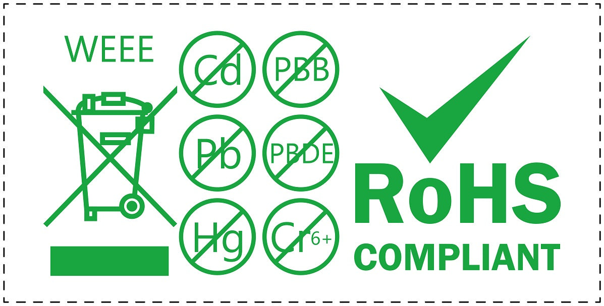 100x Elektrogeräte-Kennzeichen Rohs LO-ROHS-21300