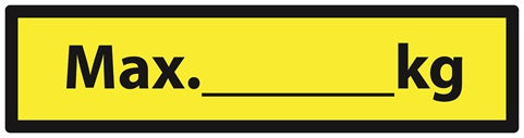 Regalbelastung Aufkleber "Max. ______ kg" 10-40 cm LO-REGALBELASTUNG1000-3