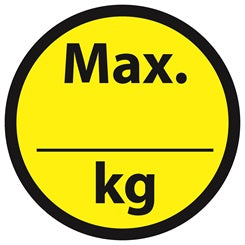 Regalbelastung Aufkleber "Max. ______ kg" 10-40 cm LO-REGALBELASTUNG2000-3
