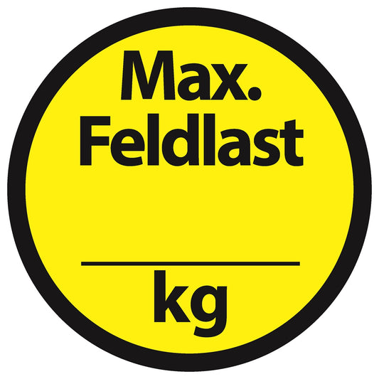 Regalbelastung Aufkleber "Max. Feldlast ______ kg" 10-40 cm LO-REGALBELASTUNG2020-3