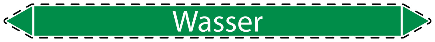 10x Rohrleitungskennzeichnung "Wasser" Wasser LO-Rohrleitung-10100