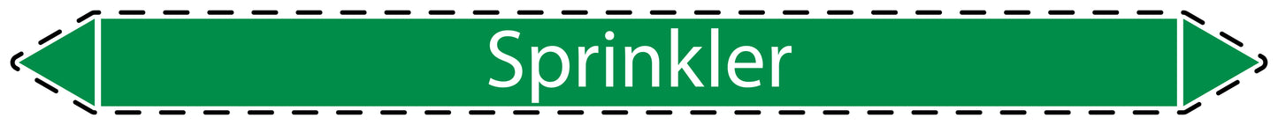 10x Rohrleitungskennzeichnung "Sprinkler" Wasser LO-Rohrleitung-10900