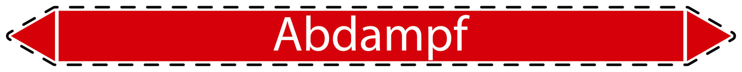 10x Rohrleitungskennzeichnung "Abdampf" Dampf LO-Rohrleitung-20200