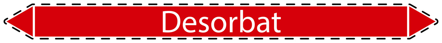 10x Rohrleitungskennzeichnung "Desorbat" Dampf LO-Rohrleitung-20700