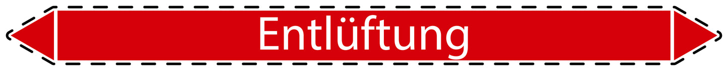 10x Rohrleitungskennzeichnung "Entlüftung" Dampf LO-Rohrleitung-20800