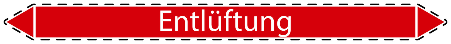 10x Rohrleitungskennzeichnung "Entlüftung" Dampf LO-Rohrleitung-20900