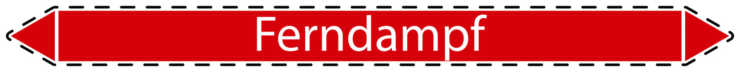 10x Rohrleitungskennzeichnung "Ferndampf" Dampf LO-Rohrleitung-21100