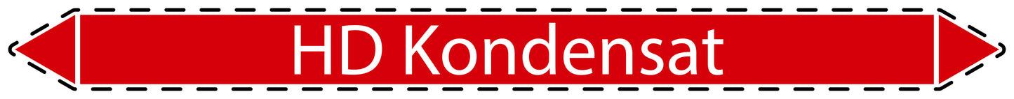 10x Rohrleitungskennzeichnung "HD Kondensat" Dampf LO-Rohrleitung-21600