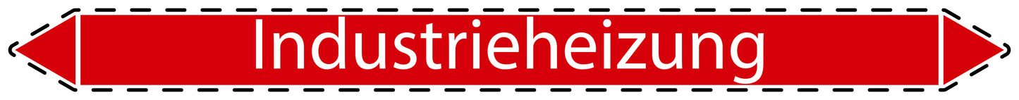 10x Rohrleitungskennzeichnung "Industrieheizung" Dampf LO-Rohrleitung-22000