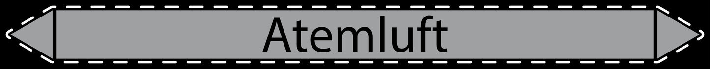 10x Rohrleitungskennzeichnung "Atemluft" Luft LO-Rohrleitung-30300