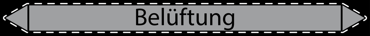 10x Rohrleitungskennzeichnung "Belüftung" Luft LO-Rohrleitung-30700