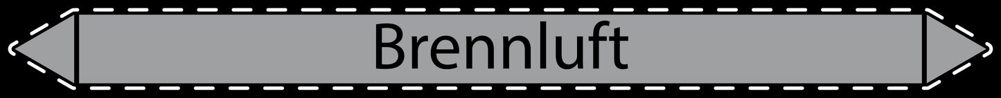 10x Rohrleitungskennzeichnung "Brennluft" Luft LO-Rohrleitung-31000