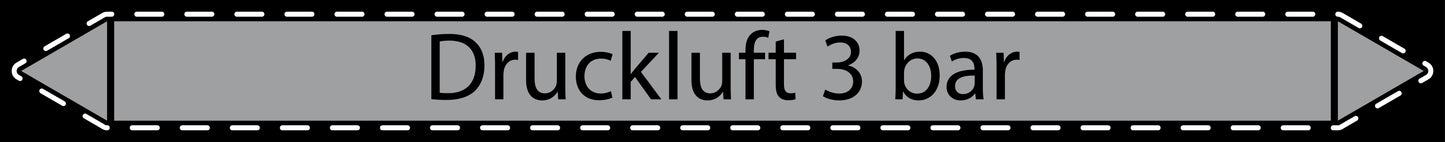 10x Rohrleitungskennzeichnung "Druckluft 3 bar" Luft LO-Rohrleitung-31200