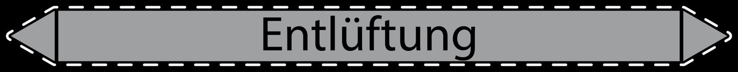 10x Rohrleitungskennzeichnung "Entlüftung" Luft LO-Rohrleitung-31600
