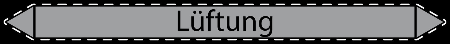 10x Rohrleitungskennzeichnung "Lüftung" Luft LO-Rohrleitung-32300