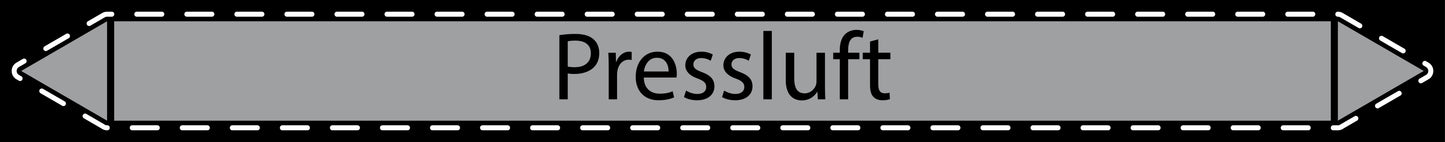 10x Rohrleitungskennzeichnung "Pressluft" Luft LO-Rohrleitung-32400