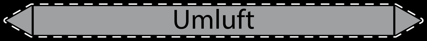 10x Rohrleitungskennzeichnung "Umluft" Luft LO-Rohrleitung-32500