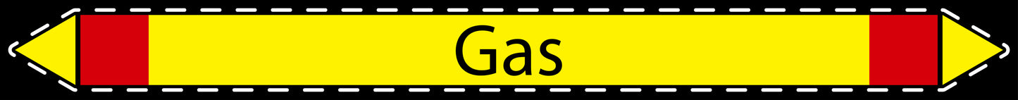 10x Rohrleitungskennzeichnung "Gas" Brennbare Gase LO-Rohrleitung-40800