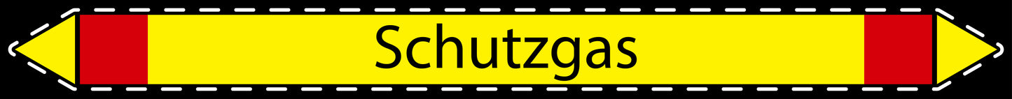 10x Rohrleitungskennzeichnung "Schutzgas" Brennbare Gase LO-Rohrleitung-41000