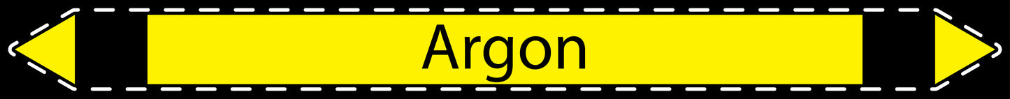 10x Rohrleitungskennzeichnung "Argon" Nicht brennbare Gase LO-Rohrleitung-50100