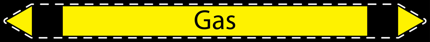 10x Rohrleitungskennzeichnung "Gas" Nicht brennbare Gase LO-Rohrleitung-50500