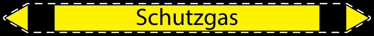 10x Rohrleitungskennzeichnung "Schutzgas" Nicht brennbare Gase LO-Rohrleitung-51000