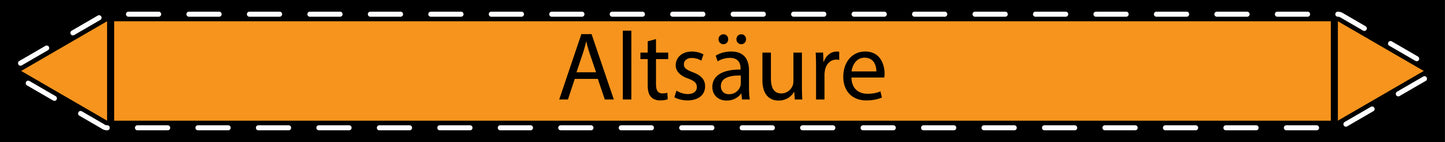 10x Rohrleitungskennzeichnung "Altsäure" Säuren LO-Rohrleitung-60200