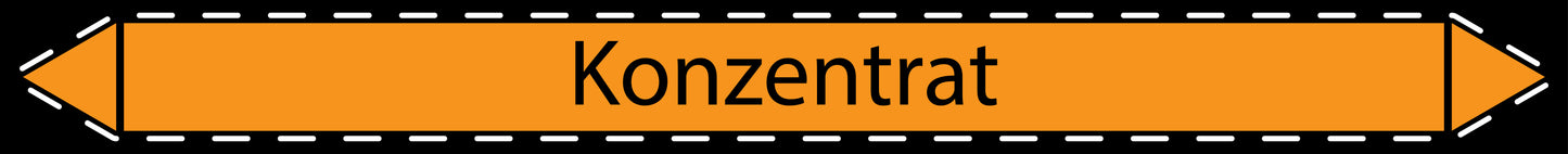 10x Rohrleitungskennzeichnung "Konzentrat" Säuren LO-Rohrleitung-62300