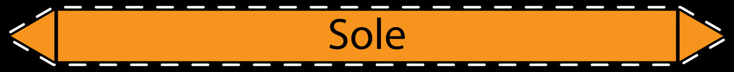 10x Rohrleitungskennzeichnung "Sole" Säuren LO-Rohrleitung-64600