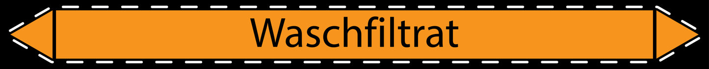 10x Rohrleitungskennzeichnung "Waschfiltrat" Säuren LO-Rohrleitung-64900
