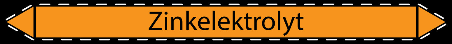 10x Rohrleitungskennzeichnung "Zinkelektrolyt" Säuren LO-Rohrleitung-65000