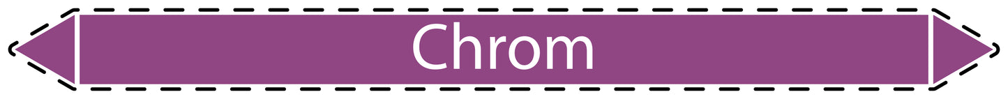 10x Rohrleitungskennzeichnung "Chrom" Laugen LO-Rohrleitung-71500
