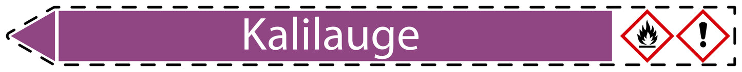 10x Rohrleitungskennzeichnung "Kalilauge" Laugen LO-Rohrleitung-72000