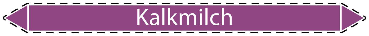 10x Rohrleitungskennzeichnung "Kalkmilch" Laugen LO-Rohrleitung-72100