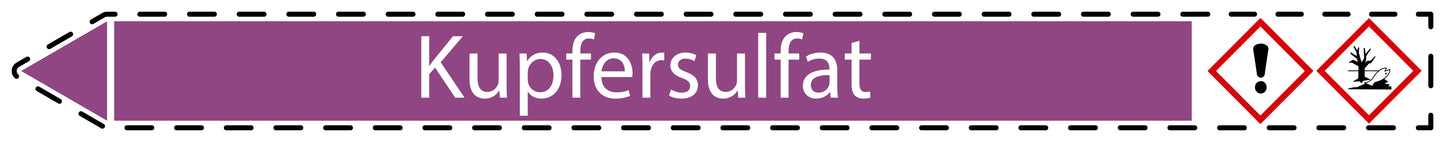 10x Rohrleitungskennzeichnung "Kupfersulfat" Laugen LO-Rohrleitung-72600