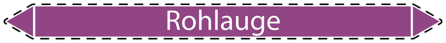 10x Rohrleitungskennzeichnung "Rohlauge" Laugen LO-Rohrleitung-74200