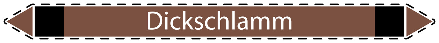 10x Rohrleitungskennzeichnung "Dickschlamm" Nicht Brennbare Flüssigkeiten LO-Rohrleitung-90800